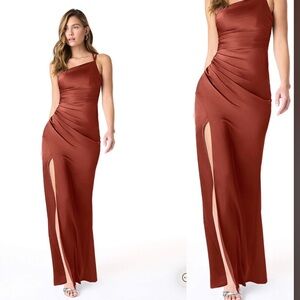 Azazie Terracotta bridesmaid dress